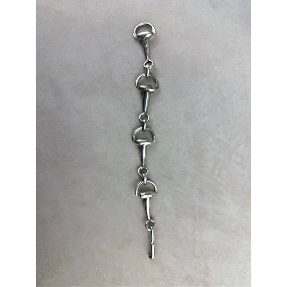 Vintage Taxco Sterling Silver Equestrian Bracelet Snaffle Bit Link Chain 925
